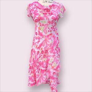 Cherokee Pink Asymmetrical Wrap Sundress